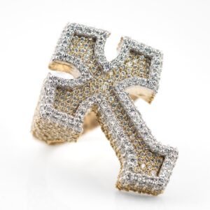 14K Cross Diamond Ring